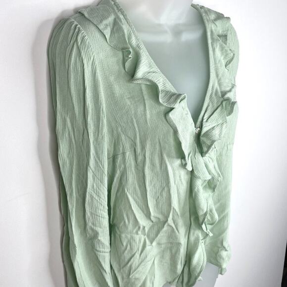 NWT H&M Divided Seafoam Green Peasant Blouse - Picture 5 of 8